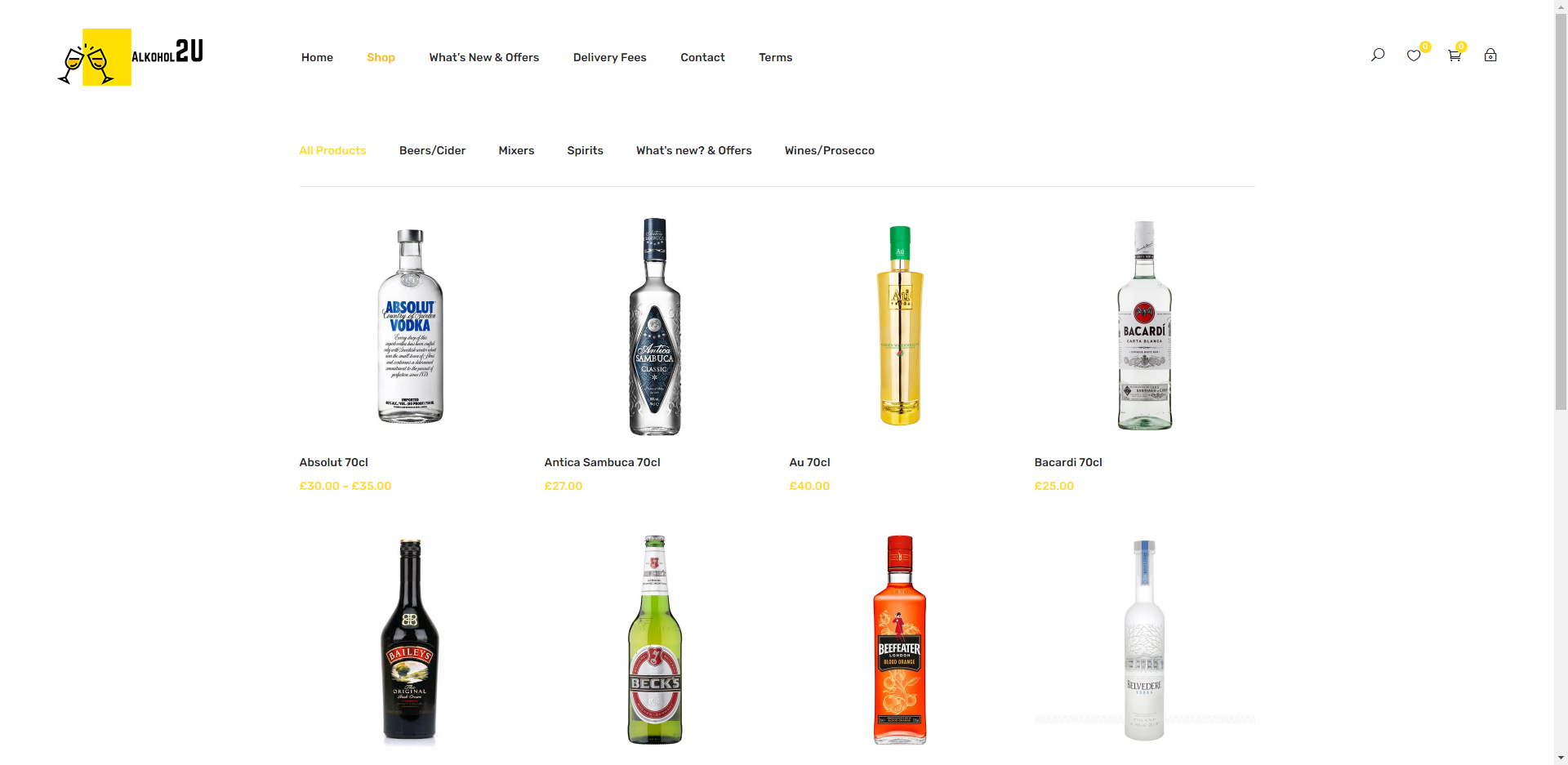 alkohol2u Website Design